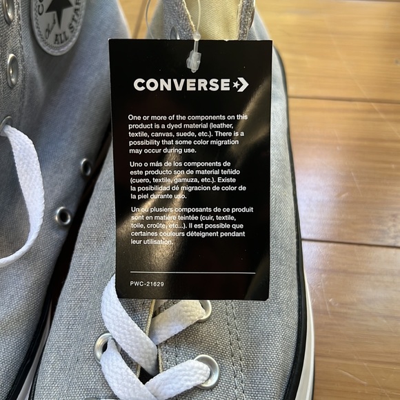 New Converse All Star High Top Lace Up 164449F Grey / White - Picture 4 of 8